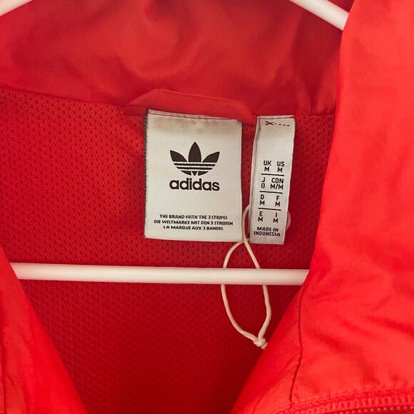 adidas Jacket Mens Medium Red Trefoil 3-Stripe Track Active Originals 3D Classic - Picture 5 of 9